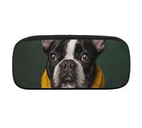 DWVTFSM Wearing Yellow Clothes Large Pencil Bag Waterproof Cute Pen Case Travel Cosmetic Leather Makeup Bag Organizer Pen Holder for Men Women