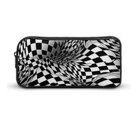 DWVTFSM White And Black Lines Pencil Case Pen Bag Large Capacity Cute Pencil Pouch Makeup Cosmetic Bag for Women Men