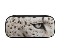 DWVTFSM White Animal Skin Large Pencil Bag Waterproof Cute Pen Case Travel Cosmetic Leather Makeup Bag Organizer Pen Holder for Men Women