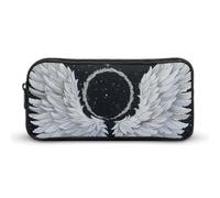 DWVTFSM White Wings with Halo Pencil Case Pen Bag Large Capacity Cute Pencil Pouch Makeup Cosmetic Bag for Women Men