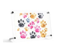 DWVTMNS Acrylic Puzzle Photo Frame Clear Photo Picture Frames with Stand Colorful Dog Paws Printed Free Standing Desktop Picture Frame Gifts for Friends And Family (4x6 IN)