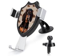 DWVTMNS Car Phone Holder Adjustable Dash Stand Truck Accessories Cradle Dachshund Dog Printed Car Phone Mount 90 Degree Flip Never Fall Aluminum Alloy Metal Phone Mounts for All Smartphones
