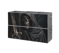 DWVTSLH 6-Pack Storage Boxes 11 Inch Skeleton in Robe Printed Cube Storage Box Foldable Fabric Storage Basket with Handles for Organizing Home Storage Suitable for Wardrobe Toys