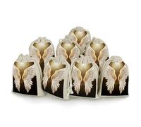 DWVTSLH 8 Pcs Cotton Linen Drawstring Bags for Christmas Wedding Gift Bags Angel Wing Cloth Jewelry Pouches DIY Craft Sachet Sacks Reusable Storage Bag for Party Home Supplies