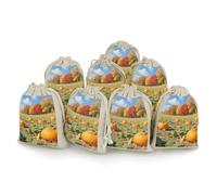 DWVTSLH 8 Pcs Cotton Linen Drawstring Bags for Christmas Wedding Gift Bags Fall Pumpkin Patch Cloth Jewelry Pouches DIY Craft Sachet Sacks Reusable Storage Bag for Party Home Supplies