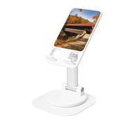 DWVTSLH Albany Covered Bridge Cell Phone Stand for Desk - 360° Rotation Angle Height Adjustable Desktop Phone Holder Cellphone Cradle, Fully Foldable Mobile Phone Holder for All Smartphones
