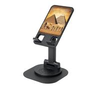 DWVTSLH Ancient Egypt Cell Phone Stand for Desk - 360° Rotation Angle Height Adjustable Desktop Phone Holder Cellphone Cradle, Fully Foldable Mobile Phone Holder for All Smartphones