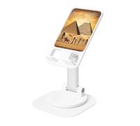 DWVTSLH Ancient Egypt Cell Phone Stand for Desk - 360° Rotation Angle Height Adjustable Desktop Phone Holder Cellphone Cradle, Fully Foldable Mobile Phone Holder for All Smartphones