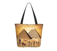 DWVTSLH Ancient Egypt Tote Bag for Women Large Shoulder Bag with Zipper Travel Handbag with Pockets Reusable Shopping Bag Aesthetic Beach Bag