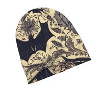 DWVTSLH Bat Print Beanie for Men Women Slouchy Skull Cap Soft Knit Caps Cool Beanies Sleep Cap Chemo Cap Black