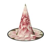 DWVTSLH Beautiful vintage pink flower Halloween Witch Hat 3 PCS Witch Costume Accessories Wizard Hats for Halloween Party Supplies