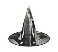DWVTSLH Black and White Elephant Halloween Witch Hat 2 PCS Witch Costume Accessories Wizard Hats for Halloween Party Supplies