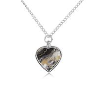 DWVTSLH Black White Gold Foil Marble Pet Cremation Jewelry for Ashes for Dog/Cat Stainless Steel Memorial Urn Necklace for Women Men Animal Lover Keepsake Pendant Custom Heart Pet Ashes Necklace