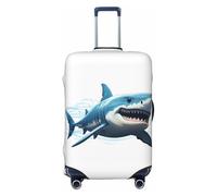 DWVTSLH Blue Shark Luggage Covers for Suitcase Tsa Approved, Spandex Elastic Suitcase Cover Protector Washable Anti-Scratch Travel Baggage Cover Fit 18-32 Inch Luggage, Black, M