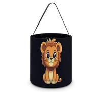 DWVTSLH Candy Bucket Trick Or Treat Bag Cute Cartoon Lion Printed Folding Candy Bucket Portable Foldable Reusable Candy Bucket Suitable for Various Festivals