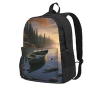 DWVTSLH canoe by the water Backpack for Men Women Gift Casual Daypack Lightweight Work Bag College Laptop Bag