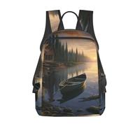 DWVTSLH canoe by the water Backpack Gift for Men Women Casual Daypack Lightweight Work Bag College Computer Bag