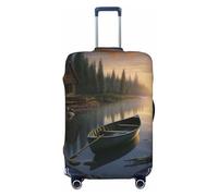 DWVTSLH canoe by the water Luggage Covers for Suitcase Tsa Approved, Spandex Elastic Suitcase Cover Protector Washable Anti-Scratch Travel Baggage Cover Fit 18-32 Inch Luggage, Black, XL
