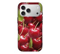 DWVTSLH Case for iPhone 17 Pro, Full Body Rugged Drop Proof Phone Cover | Red Cherries Phone Case for Women Men, Shockproof Protective Mobile Phone Case, Slim & Anti Yellowing