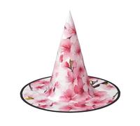 DWVTSLH Cherry Blossom Halloween Witch Hat 2 PCS Witch Costume Accessories Wizard Hats for Halloween Party Supplies