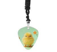 DWVTSLH Chick & Flower Guitar Pick Necklace for Men Women Personalized Guitar Pick Pendant Necklace Stainless Steel Party Fashion Jewelry Gifts for Guitar Lovers Musical Necklaces