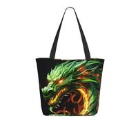 DWVTSLH Chinese Dragon Tote Bag for Women Large Shoulder Bag with Zipper Travel Handbag with Pockets Reusable Shopping Bag Casual Aesthetic Beach Bags
