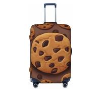 DWVTSLH Chocolate Cookie Luggage Covers for Suitcase Tsa Approved, Spandex Elastic Suitcase Cover Protector Washable Anti-Scratch Travel Baggage Cover Fit 18-32 Inch Luggage, Black, XL