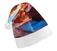 DWVTSLH Christmas Hat Antelope Canyon Printed Santa Claus Hat Soft And Comfortable Velvet Thickened Christmas Hat Suitable for Christmas New Year Holiday Party Supplies