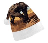 DWVTSLH Christmas Hat Cartoon Wild Boar Printed Santa Claus Hat Soft And Comfortable Velvet Thickened Christmas Hat Suitable for Christmas New Year Holiday Party Supplies