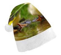 DWVTSLH Christmas Hat Cute Baby Ducks Printed Santa Claus Hat Soft And Comfortable Velvet Thickened Christmas Hat Suitable for Christmas New Year Holiday Party Supplies
