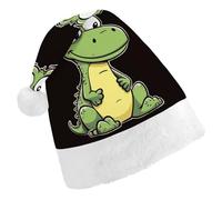 DWVTSLH Christmas Hat Quiet Cartoon Crocodile Printed Santa Claus Hat Soft And Comfortable Velvet Thickened Christmas Hat Suitable for Christmas New Year Holiday Party Supplies