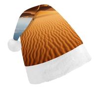 DWVTSLH Christmas Hat Sand Dunes In The Sahara Desert Printed Santa Claus Hat Soft And Comfortable Velvet Thickened Christmas Hat Suitable for Christmas New Year Holiday Party Supplies