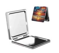 DWVTSLH Cloudy Sunset Sky Compact Mirror for Purse, Double-Sided 2X/1X Magnifying Mirror for Women Men, Travel Makeup Mirror for Handbag, Handheld Vanity Mirror for Gift