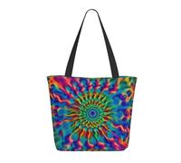 DWVTSLH Color tie-dye Tote Bag for Women Large Shoulder Bag with Zipper Travel Handbag with Pockets Reusable Shopping Bag Casual Aesthetic Beach Bags