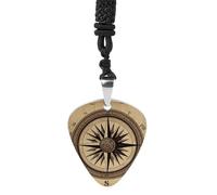 DWVTSLH Compass Wind Road Map Guitar Pick Necklace for Men Women Personalized Guitar Pick Pendant Necklace Stainless Steel Party Fashion Jewelry Gifts for Guitar Lovers Musical Necklaces