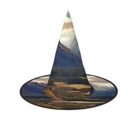 DWVTSLH Cook National Park Mountain Landscape Halloween Witch Hat Witch Costume Accessories Wizard Hats for Halloween, Black, 1
