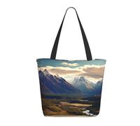 DWVTSLH Cook National Park Mountain Landscape Tote Bag for Women Large Shoulder Bag with Zipper Travel Handbag with Pockets Reusable Shopping Bag Aesthetic Beach Bag
