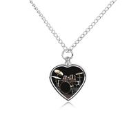DWVTSLH Cool Drum Set Pet Cremation Jewelry for Ashes for Dog/Cat Stainless Steel Memorial Urn Necklace for Women Men Animal Lover Keepsake Pendant Custom Heart Pet Ashes Necklace