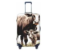 DWVTSLH Cow Painting Luggage Covers for Suitcase Tsa Approved, Spandex Elastic Suitcase Cover Protector Washable Anti-Scratch Travel Baggage Cover Fit 18-32 Inch Luggage, Black, XL