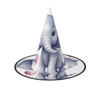 DWVTSLH Cute Elephant Halloween Witch Hat 2 PCS Witch Costume Accessories Wizard Hats for Halloween Party Supplies