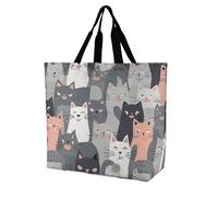 DWVTSLH Cute Funny Grey Cats Pattern Crossbody Bag Women's Fashion Tote Bag Shoulder Tote Bag Versatile Travel Shoulder Bag Fitness Tote Bag for Fitness Trips Out