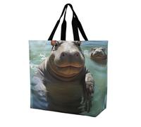 DWVTSLH Cute Hippos Crossbody Bag Women's Fashion Tote Bag Shoulder Tote Bag Versatile Travel Shoulder Bag Fitness Tote Bag for Fitness Trips Out