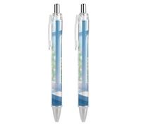 DWVTSLH Cute Kitten Cat Pens Ballpoint, 2 PCS 0.5mm Quick Dry Black Ink Pens, Smooth Writing Pens with Soft Grip, Retractable Gel Pen Office Supplies Custom Pens Personalized Gifts