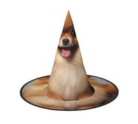DWVTSLH Cute pomeranian Halloween Witch Hat 2 PCS Witch Costume Accessories Wizard Hats for Halloween Party Supplies