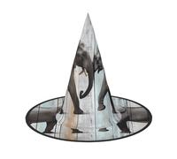 DWVTSLH Elephant on Wood Halloween Witch Hat 2 PCS Witch Costume Accessories Wizard Hats for Halloween Party Supplies