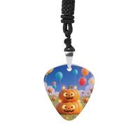 DWVTSLH Fall Pumpkin Patch Guitar Pick Necklace for Men Women Personalized Guitar Pick Pendant Necklace Stainless Steel Party Fashion Jewelry Gifts for Guitar Lovers Musical Necklaces
