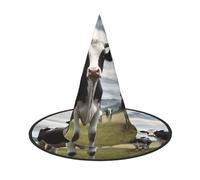 DWVTSLH Farm Cow Pictures Halloween Witch Hat 3 PCS Witch Costume Accessories Wizard Hats for Halloween Party Supplies