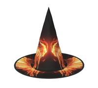 DWVTSLH Fire Angle Wings Halloween Witch Hat Witch Costume Accessories Wizard Hats for Halloween Party Supplies, Black, 3 PCS