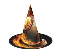 DWVTSLH Fire Baseball Halloween Witch Hat 2 PCS Witch Costume Accessories Wizard Hats for Halloween Party Supplies