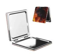 DWVTSLH Fire Flame Smoke Compact Mirror for Purse, Double-Sided 2X/1X Magnifying Mirror for Women Men, Travel Makeup Mirror for Handbag, Handheld Vanity Mirror for Gift